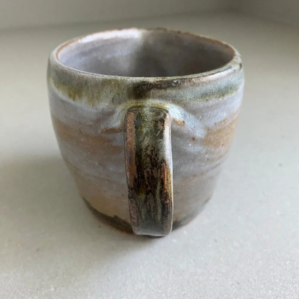 Vintage Neutral Old World Earthen Ceramic Pottery Creamer Brown Gray